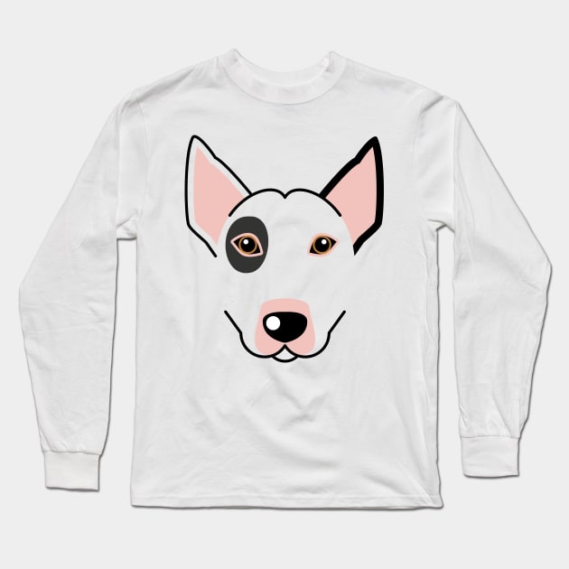 Bull Terrier dog face Long Sleeve T-Shirt by ShirtBricks